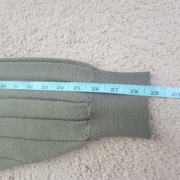 Barbour Mens C44 Wool Sweater Pullover Crew Neck Ribbed Knit Jumper Green - Picture 8 of 12